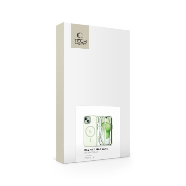 Tech-Protect Θήκη Magmat Magsafe για iPhone 15 (Green/Clear)
