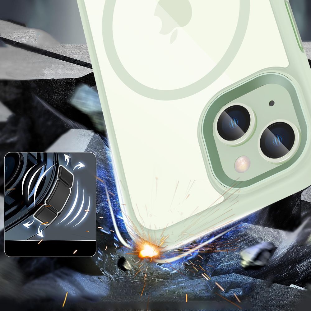 Tech-Protect Θήκη Magmat Magsafe για iPhone 15 (Green/Clear)