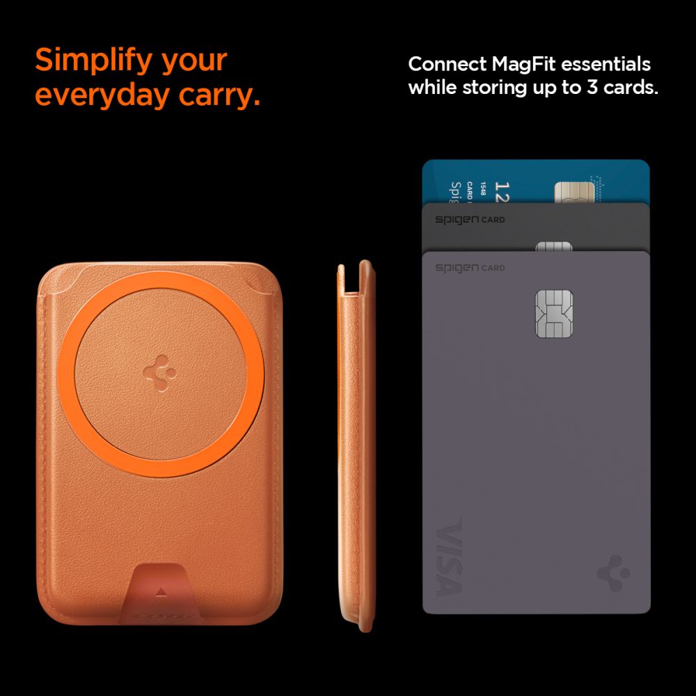 Spigen Valentinus MAGFIT+ Magsafe Card Holder Θήκη Καρτών Metallic Orange) 