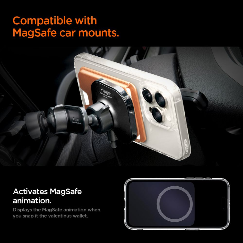 Spigen Valentinus MAGFIT+ Magsafe Card Holder Θήκη Καρτών Metallic Orange) 