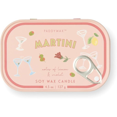 Paddywax Bistro Martini Φυτικό Κερί 127gr σε Μεταλλικό Δοχείο Κονσέρβα - Lemon & Violet