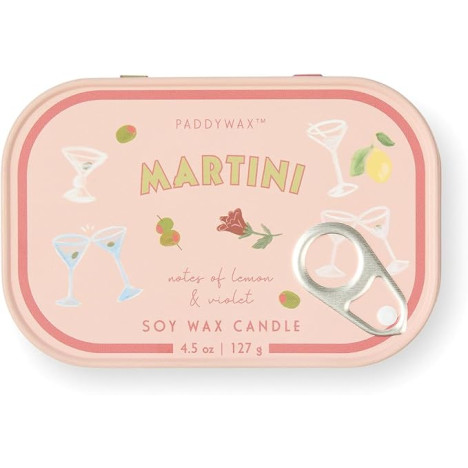 Paddywax Bistro Martini Φυτικό Κερί 127gr σε Μεταλλικό Δοχείο Κονσέρβα - Lemon & Violet