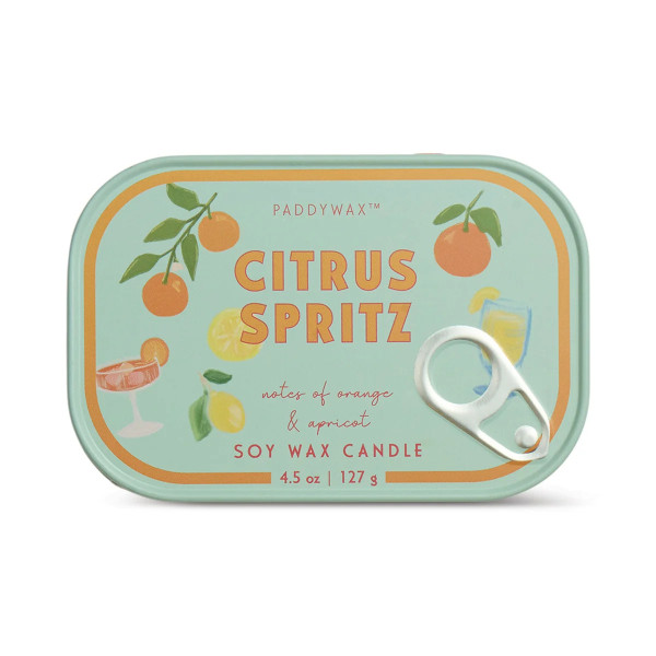 Paddywax Bistro Orange Φυτικό Κερί 127gr σε Μεταλλικό Δοχείο Κονσέρβα - Citrus Spritz