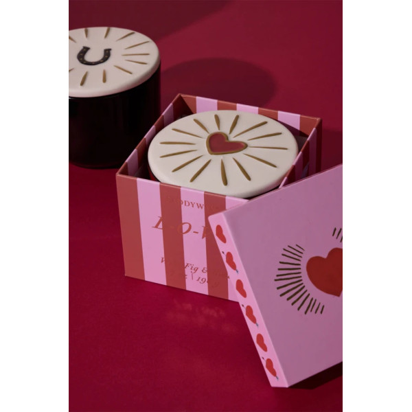 Paddywax Charmed Γυάλινο Κερί Σόγιας With Heart Lid - Wild Fig & Rose