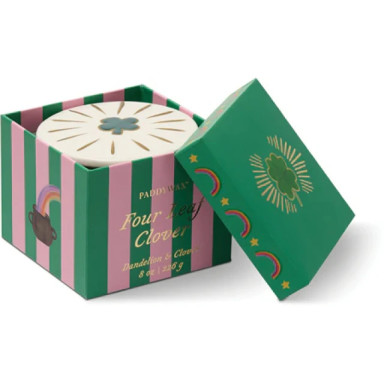 Paddywax Charmed Γυάλινο Κερί Σόγιας With Four Leaf Clover Lid - Dandelion & Clover