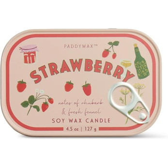 Paddywax Bistro Strawberry Φυτικό Κερί 127gr σε Μεταλλικό Δοχείο Κονσέρβα - Strawberry