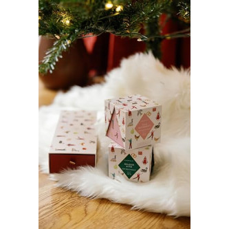 Paddywax Christmas 127gr Ριγωτό Πράσινο Κερί Σόγιας - Pink Peppermint