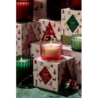 Paddywax Christmas 127gr Ριγωτό Πράσινο Κερί Σόγιας - Winter Berry