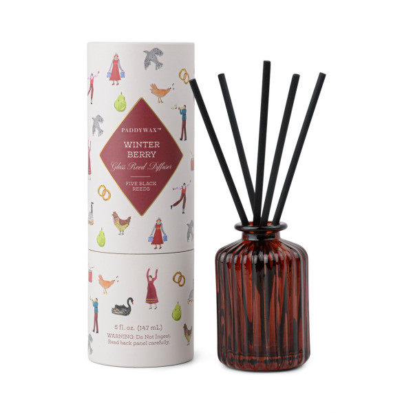 Paddywax Christmas Αρωματικό Diffuser σε Κόκκινο Ριγωτό Δοχείο 147ml - Winter Berry