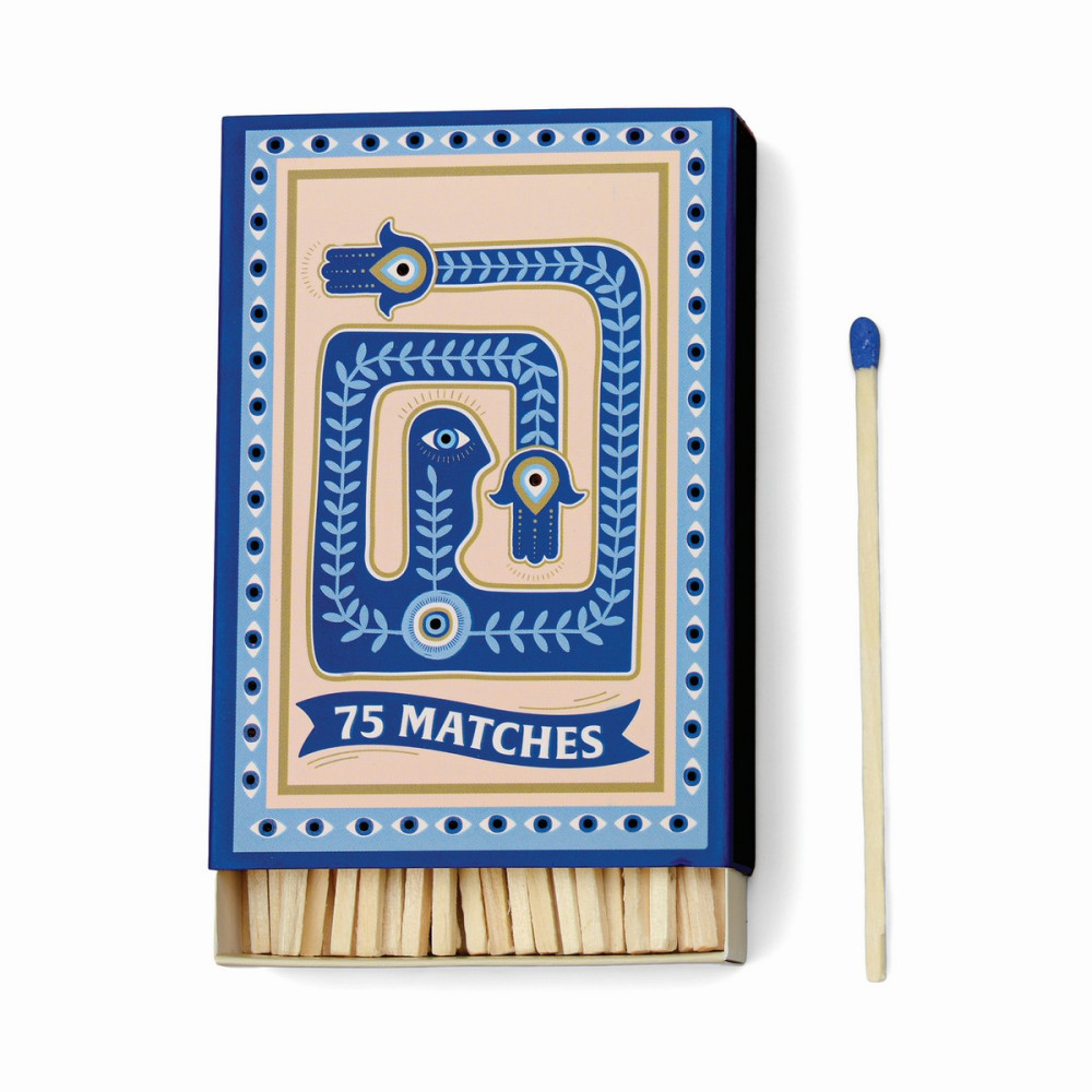 Paddywax Adopo 75 Σπίρτα Aσφαλείας 9.6cm - 'Eye' Blue