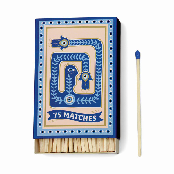 Paddywax Adopo 75 Σπίρτα Aσφαλείας 9.6cm - 'Eye' Blue