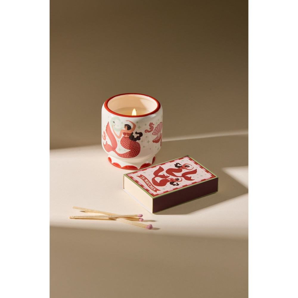 Paddywax Adopo 75 Σπίρτα Aσφαλείας 9.6cm - 'Mermaid & Moon' Pink