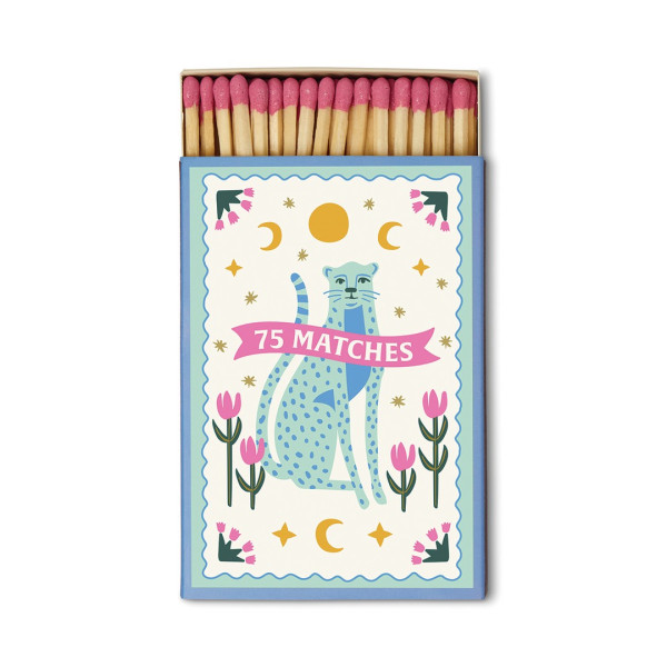 Paddywax Adopo 75 Σπίρτα Aσφαλείας 9.6cm - 'Blue Cheetahs' Pink