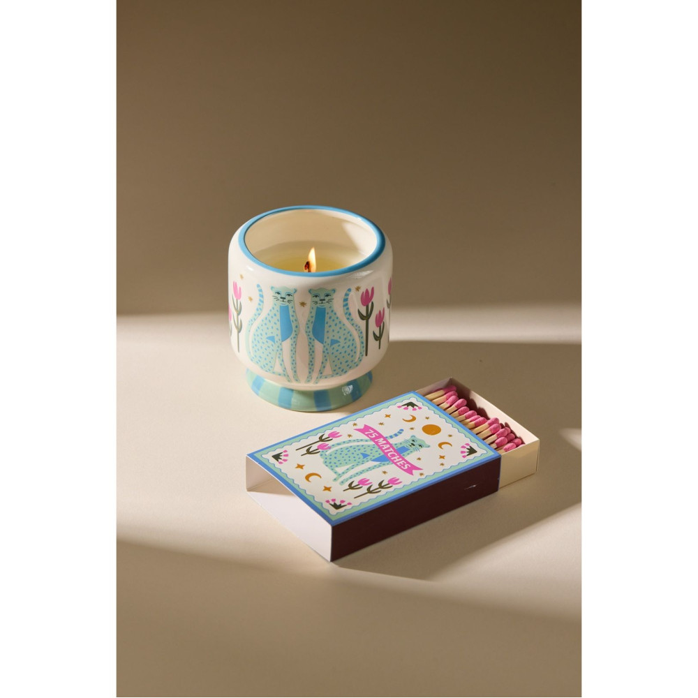 Paddywax Adopo 75 Σπίρτα Aσφαλείας 9.6cm - 'Blue Cheetahs' Pink
