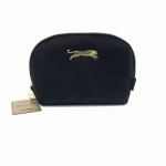 Danielle Creations Μαύρο Mεγάλο Bελούδινο Oβάλ Tσαντάκι Leopard Beauty Bag 7x23x18cm - By Upper Canada