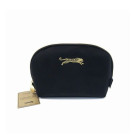 Danielle Creations Μαύρο Μικρό Bελούδινο Oβάλ Tσαντάκι Leopard Beauty Bag 5x20x15cm - By Upper Canada
