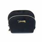 Danielle Creations Μαύρο Μικρό Bελούδινο Oβάλ Tσαντάκι Leopard Beauty Bag 5x20x15cm - By Upper Canada