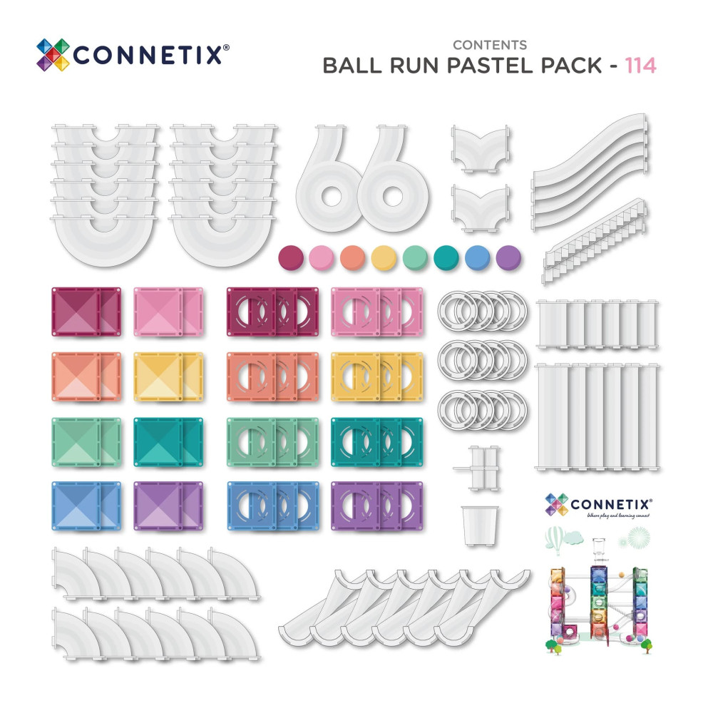 Connetix Ball Run Pastel Pack 114 τμχ