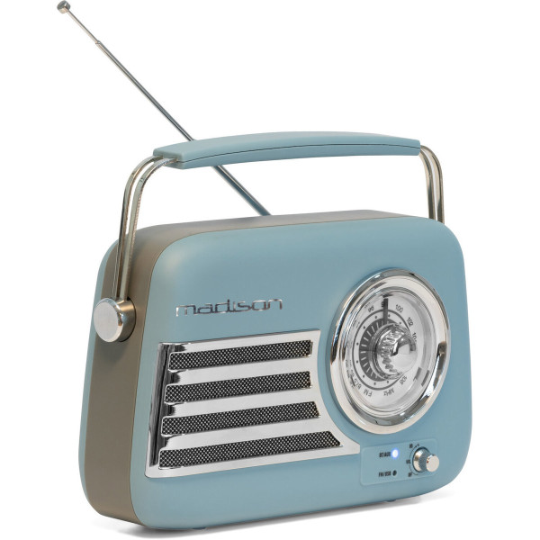 Φορητό ραδιόφωνο Retro με Bluetooth, USB & FM 30W - Madison Freesound VR40 (Μπλε Ματ)