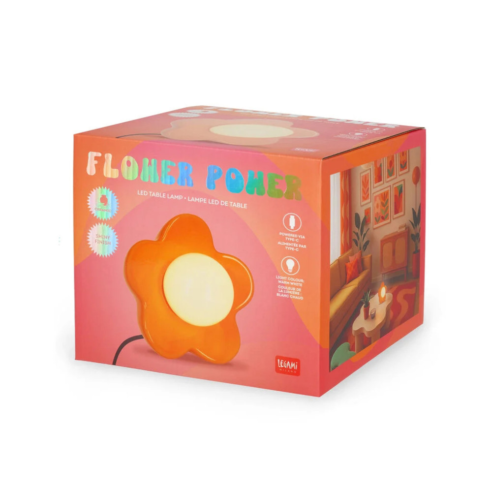 Legami Επιτραπέζιο φωτιστικό LED - Flower Power (Shiny Orange)