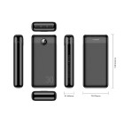 Veger L30 W3008PD Digital Display Power Bank 30000mAh PD 3.0 20W, USB-C, USB-A (Μαύρο)