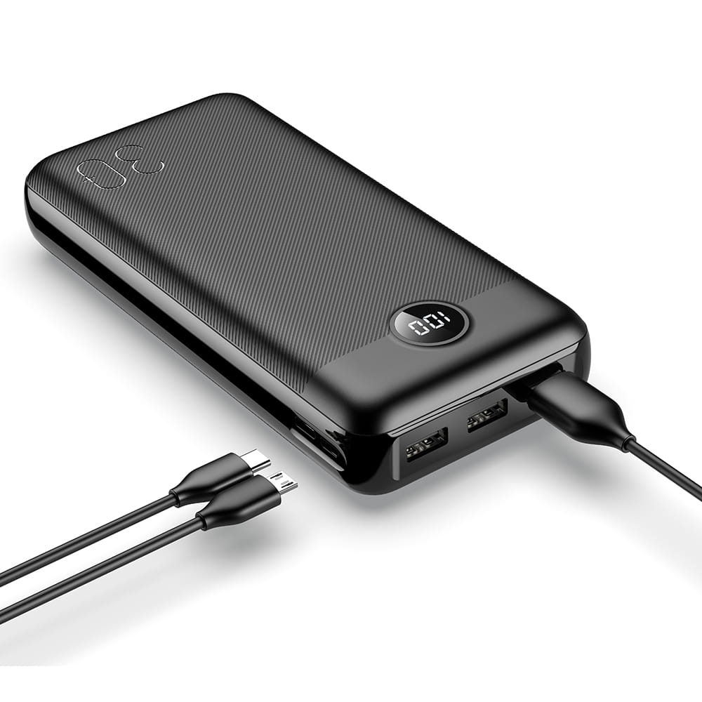 Veger L30 W3008PD Digital Display Power Bank 30000mAh PD 3.0 20W, USB-C, USB-A (Μαύρο)