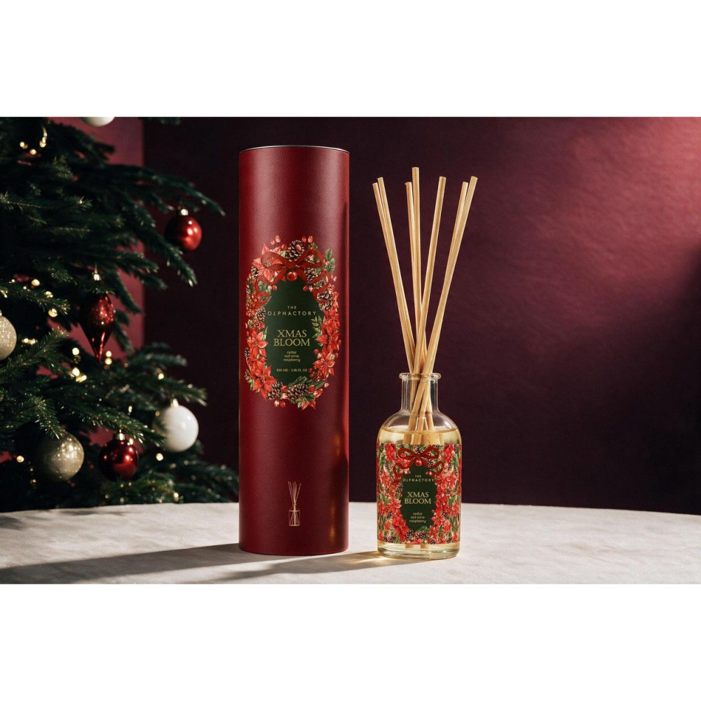 Ambientair Αρωματικό Xώρου με Sτικς 100ml Absolute Burgundy, Xmas Bloom Special Edition