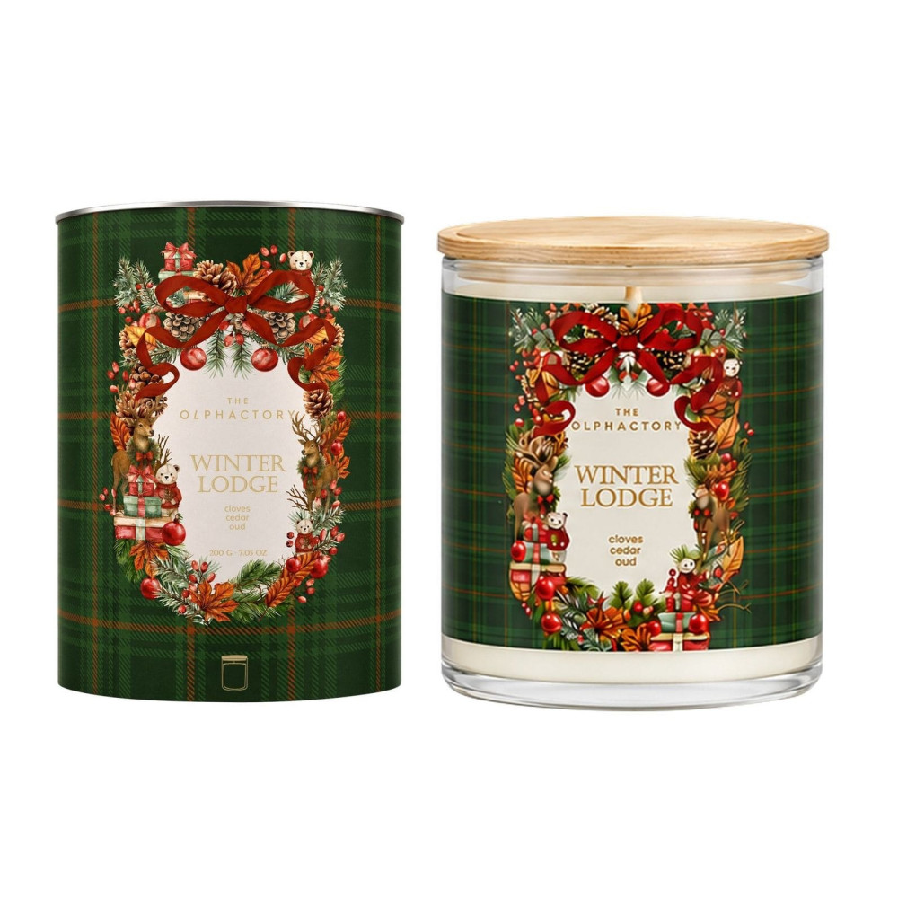 Ambientair Φυτικό Αρωματικό Κερί με Καπάκι 200gr Cedar & Οud, Winted Lodge Special Edition