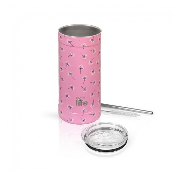 EcoLife Ανοξείδωτο Ποτήρι Pink Dandelion Thermos 500ml