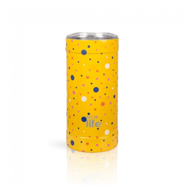 EcoLife Ανοξείδωτο Ποτήρι Dots In Yellow Thermos 500ml