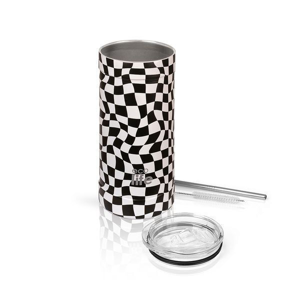 EcoLife Ανοξείδωτο Ποτήρι Black & White Thermos 500ml