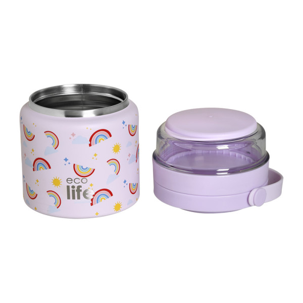 EcoLife Thermos Food Jar 450ml - Purple Rainbows