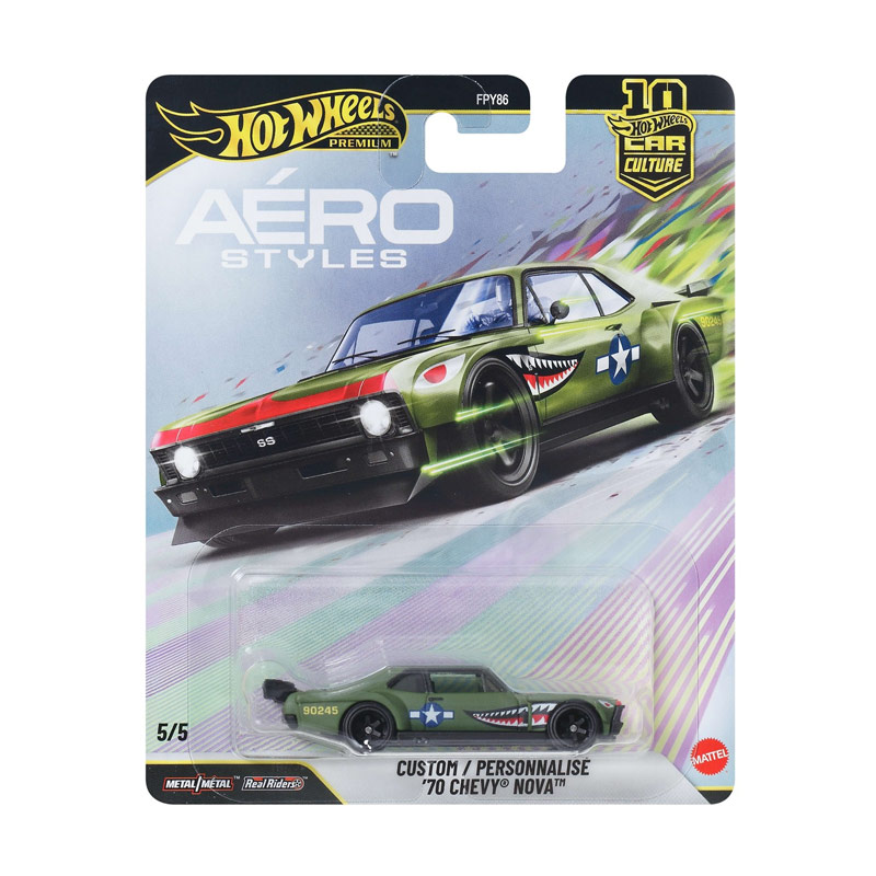 Mattel Hot Wheels Premium: Premium Aero Styles - Custom / Personnalise '70 Chevy Nova (JKF37) Mattel Hot Wheels Premium: Premium Aero Styles - Custom / Personnalise '70 Chevy Nova (JKF37)