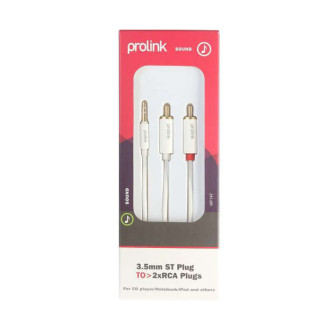 Prolink καλώδιο mini Jack 3.5mm male σε RCA male MP147 2m (Λευκό)