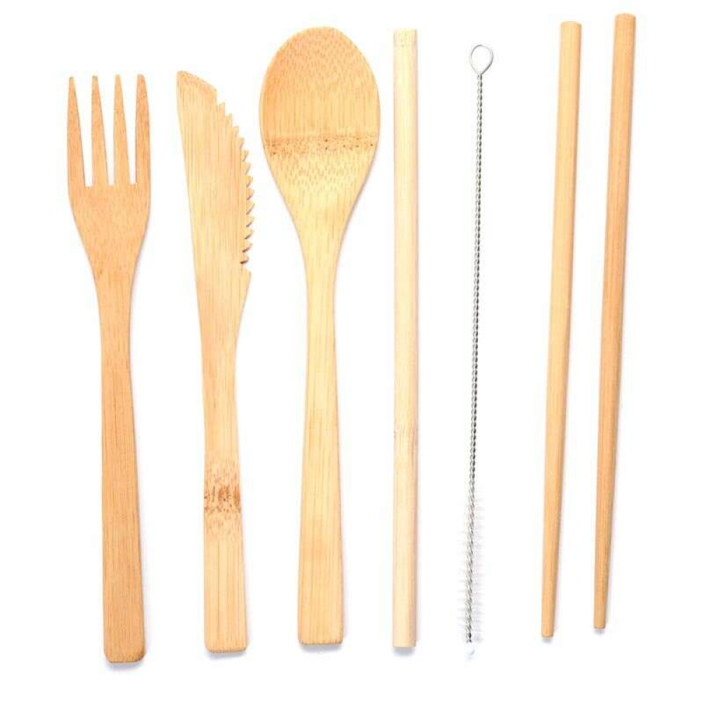 Puckator Σετ Μαχαιροπίρουνα από Bamboo σε Θήκη από Καμβά Cutlery (6τμχ)