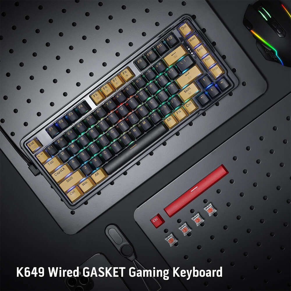 Redragon ELF K649YP-RGB Ενσύρματο Μηχανικό Gaming πληκτρολόγιο (Μαύρο)