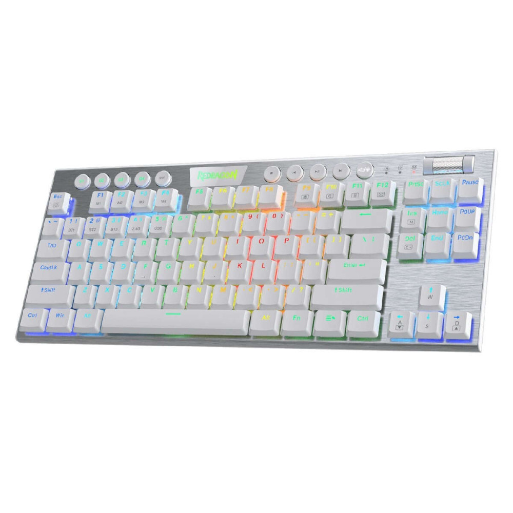 Redragon K621W-RGB Horus TKL Ασύρματο Μηχανικό Gaming πληκτρολόγιο (Λευκό)