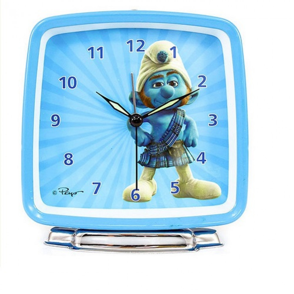 Ρετρό Ρολόι Ξυπνητήρι 11.5 cm Smurfs Μπλε (BE27489)