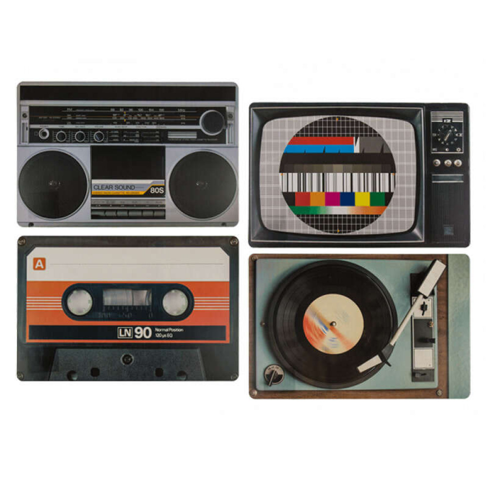 Ρετρό σουπλά πιάτων HiFi (σετ των 4)