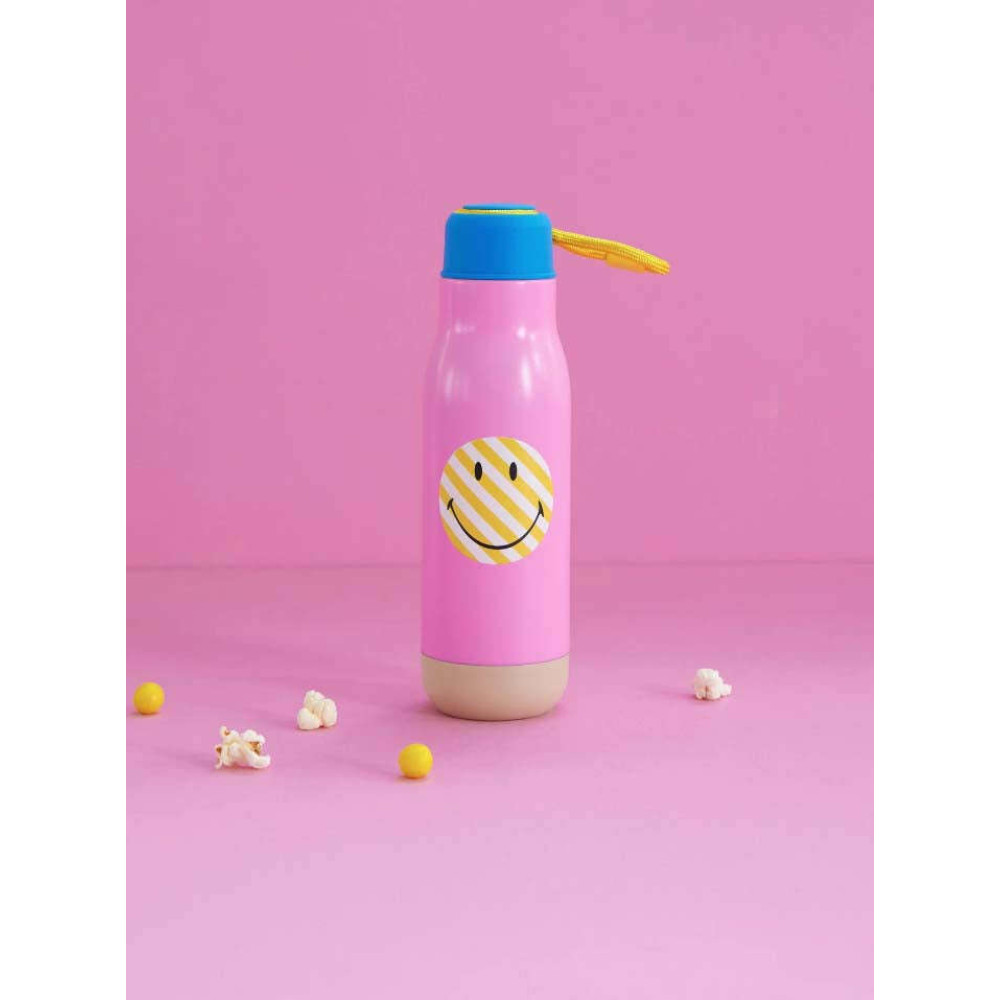 RICE Ανοξείδωτο Μπουκάλι - Θερμός 500 ml Smiley (ροζ)