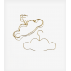 RICE Σετ 5 Μεταλλικές Κρεμάστρες Σύννεφο (Χρυσό)