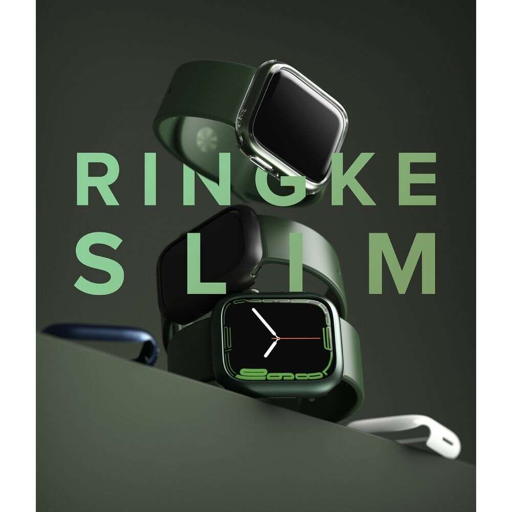 Ringke Slim 2-Pack Σετ θήκες προστασίας για Apple Watch 7 45mm (Διάφανο + Μπλε)