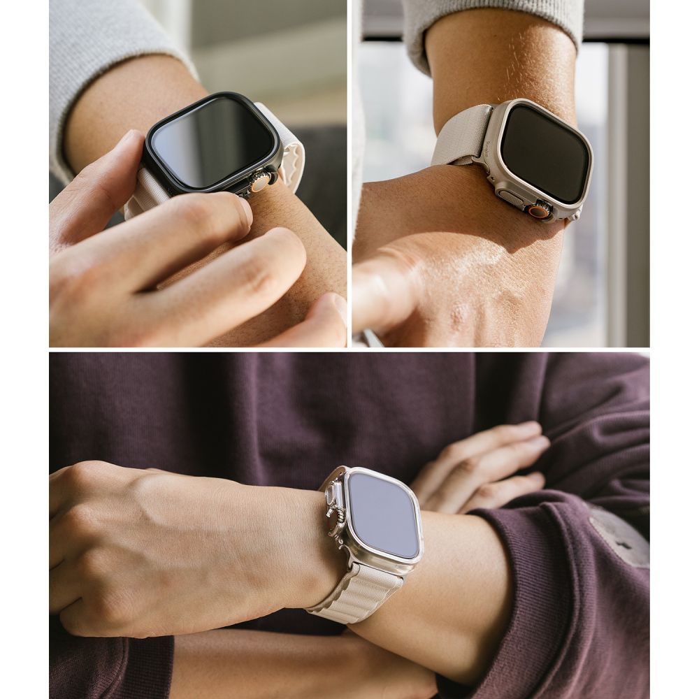 Ringke Slim 2-Pack Σετ θήκες προστασίας για Apple Watch Ultra 1 / 2 49mm (Clear + Titanium Grey)