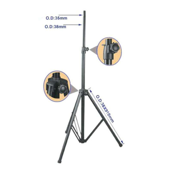 Ρυθμιζόμενη βάση ηχείου για μέγιστο φορτίο 50Kg - DT Electronics - HSSC-101 