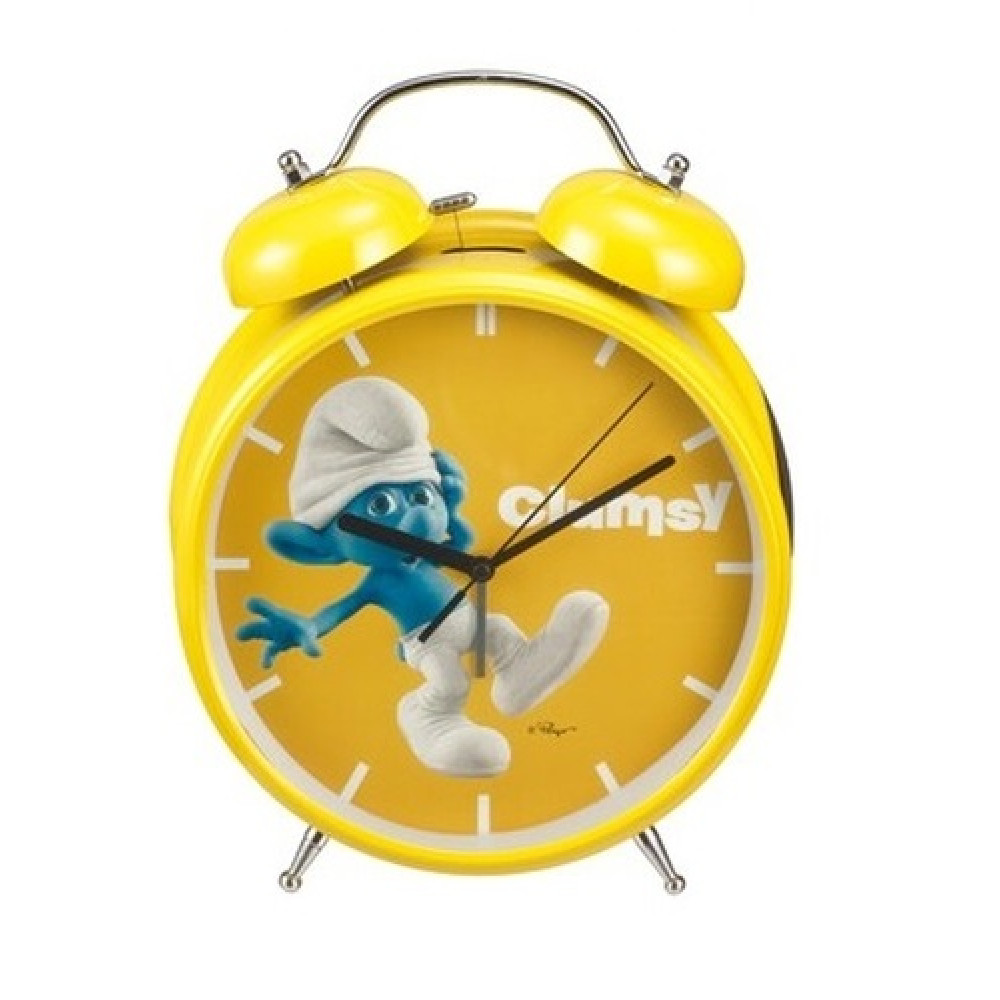 Ρολόι Ξυπνητήρι 20cm Σκουντούφλης Κίτρινο (BE27596)