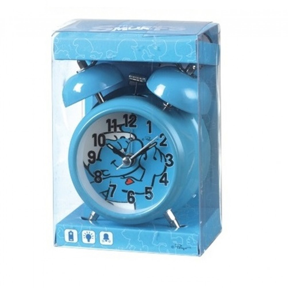 Ρολόι Ξυπνητήρι 8cm Στρουμφάκι Μπλε (BE27295)