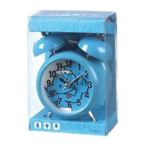 Ρολόι Ξυπνητήρι 8cm Στρουμφάκι Μπλε (BE27295)