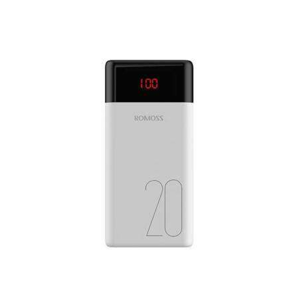 Romoss LT20PS Powerbank 20000mAh 2 Θύρες USB-A και Θύρα USB-C (Λευκό)