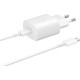 Samsung Φορτιστής με Καλώδιο USB-C σε USB-C 25W Power Delivery (Λευκό)