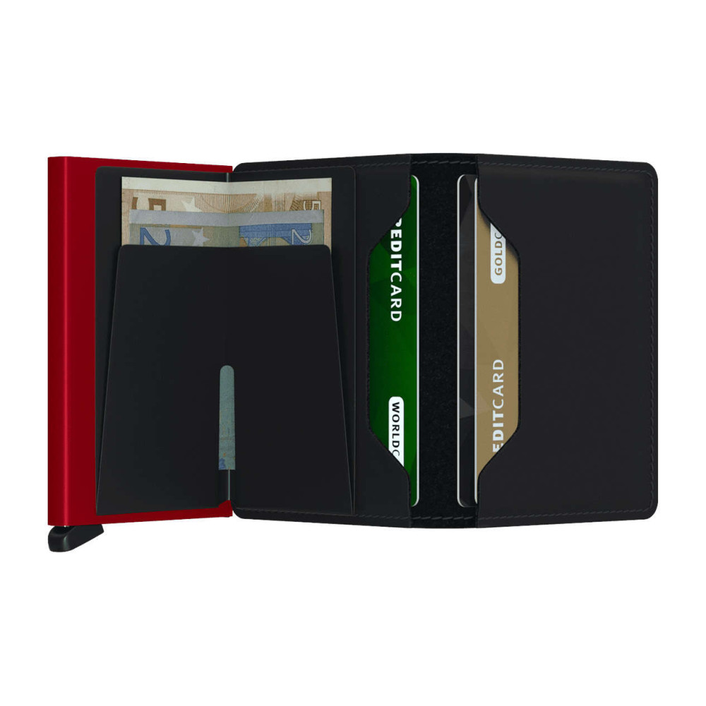 Secrid Slimwallet Πορτοφόλι Matte (Black-Red)